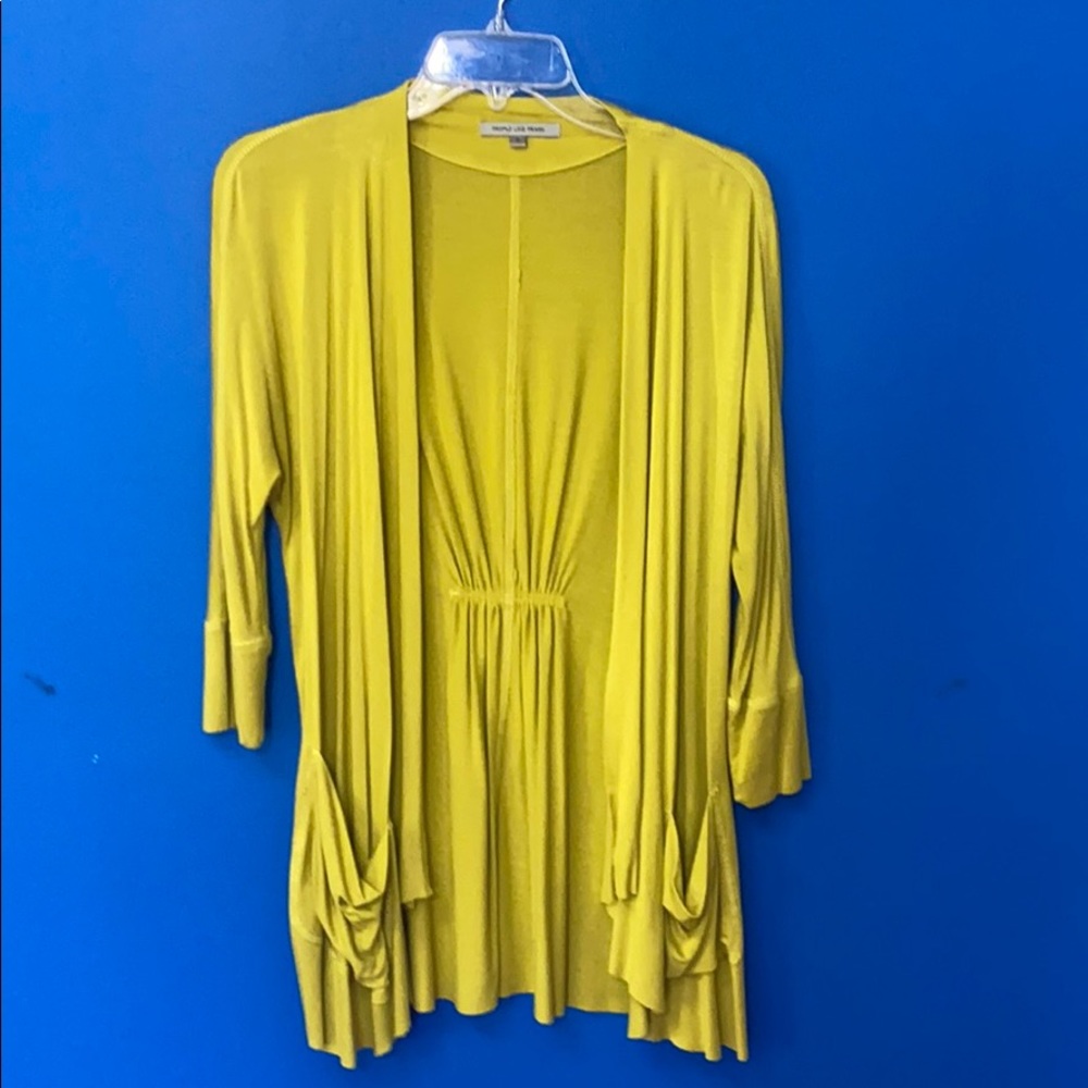 PEOPLE LIKE FRANK Sz S Gold-Green Soft Knit Jacket